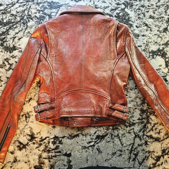 IRO Red Leather Jacket - Picture 4 of 9